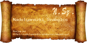 Nadolyanszki Szabolcs névjegykártya